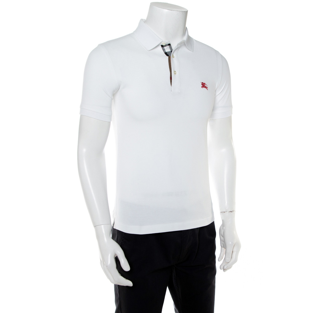 

Burberry Brit White Embroidered Cotton Pique Polo T-Shirt