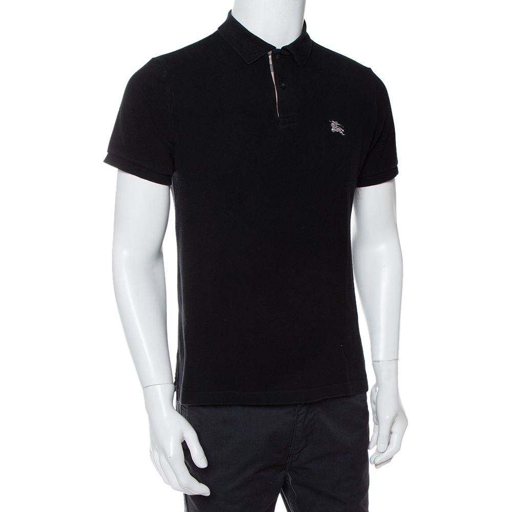 

Burberry Brit Black Cotton Pique Polo T-Shirt