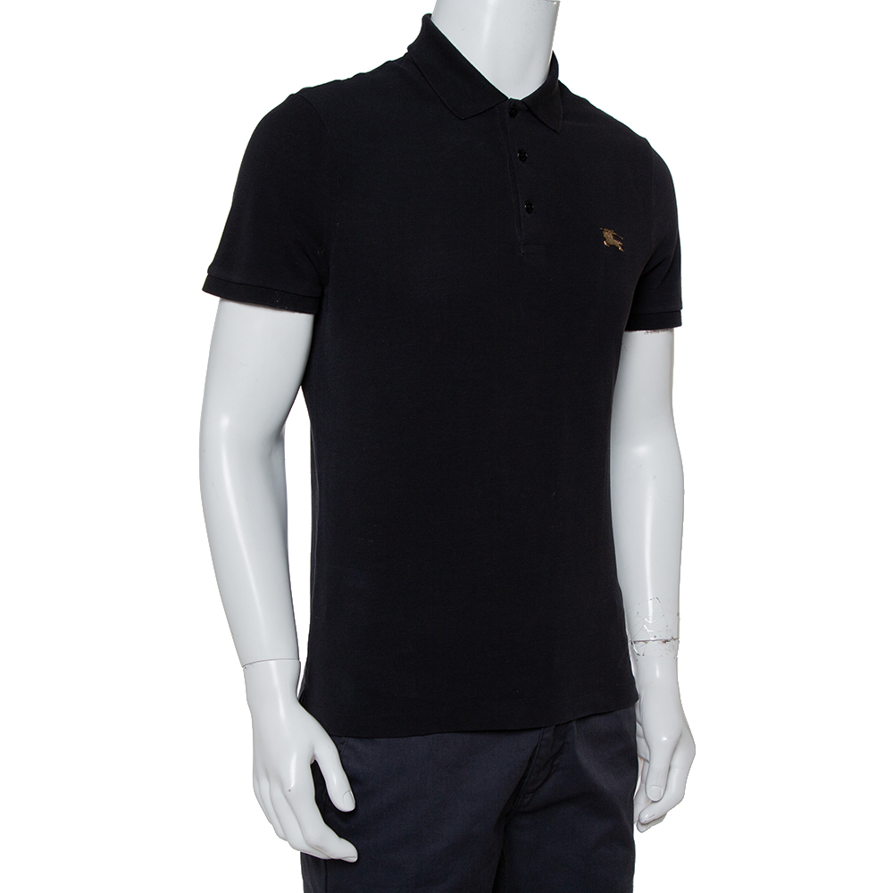 

Burberry Brit Black Cotton Pique Polo T-Shirt