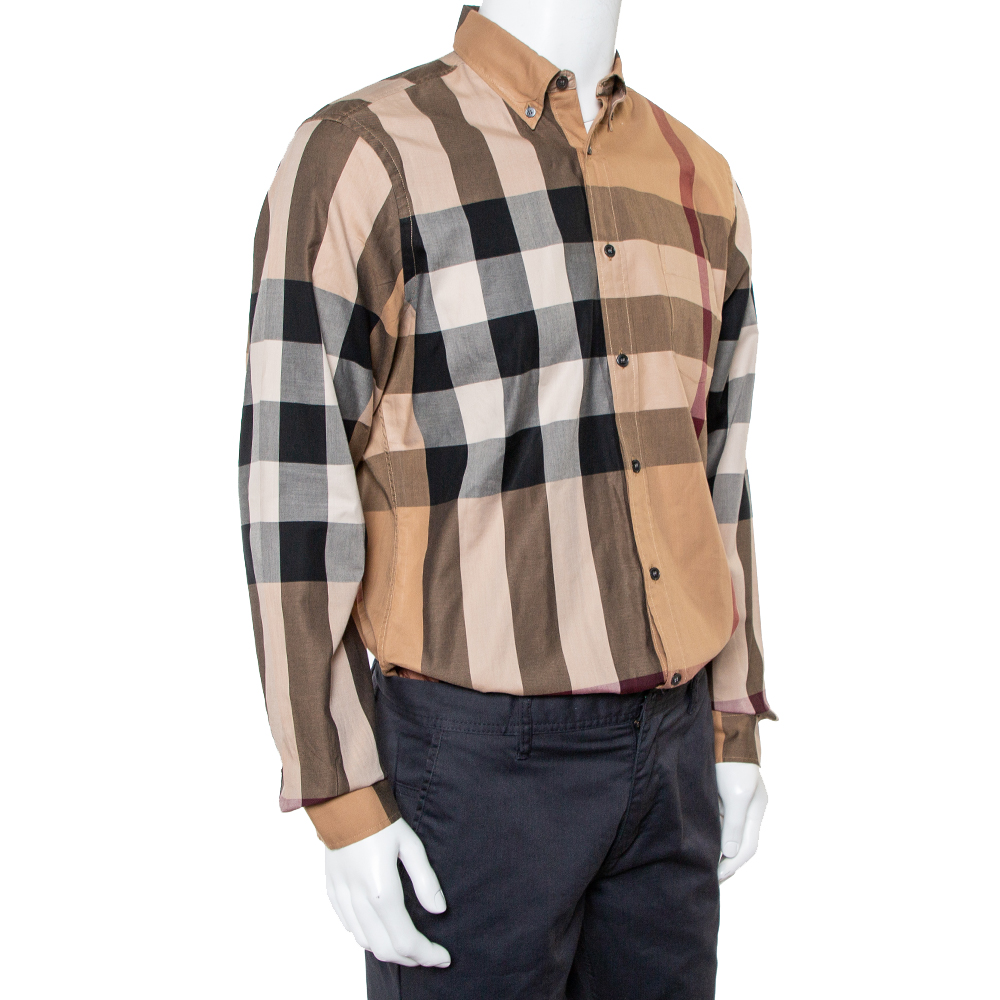 

Burberry Brit Beige Nova Check Cotton Button Front Shirt