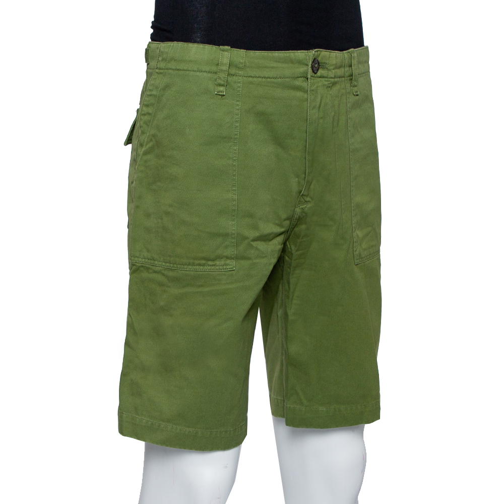 

Burberry Brit Green Denim Cargo Pocket Detail Shorts