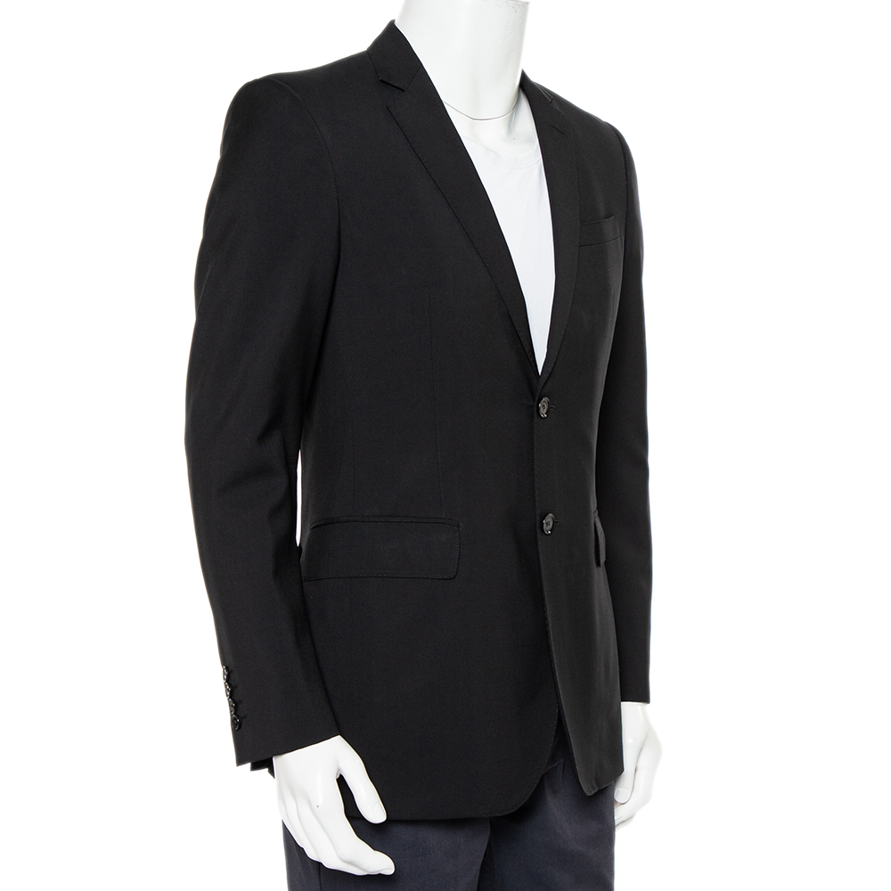

Burberry Black Wool Button Front Blazer