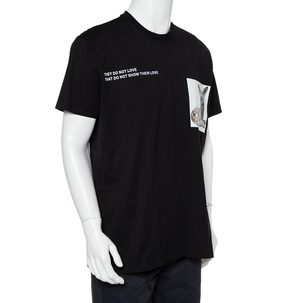 

Burberry Black Montage Printed Cotton Oversized Crewneck T-Shirt