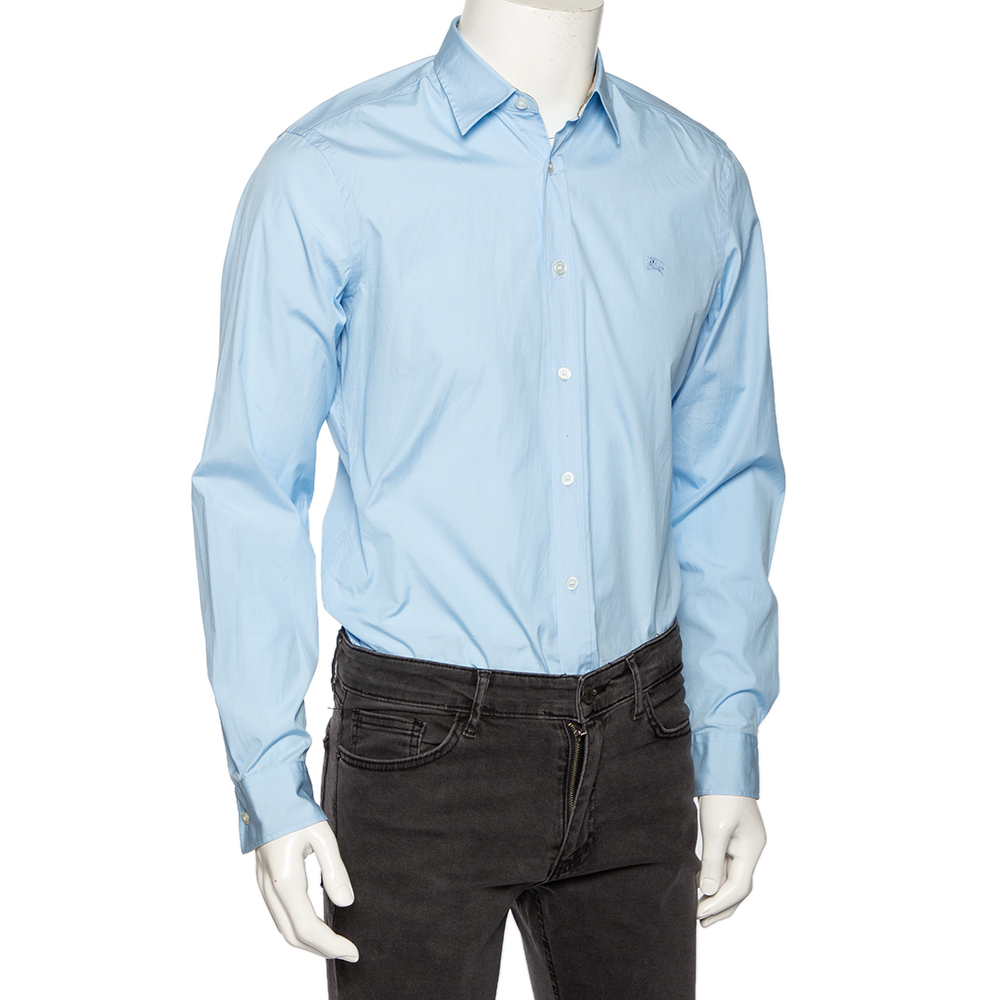 

Burberry Brit Light Blue Novacheck Detail Cotton Shirt