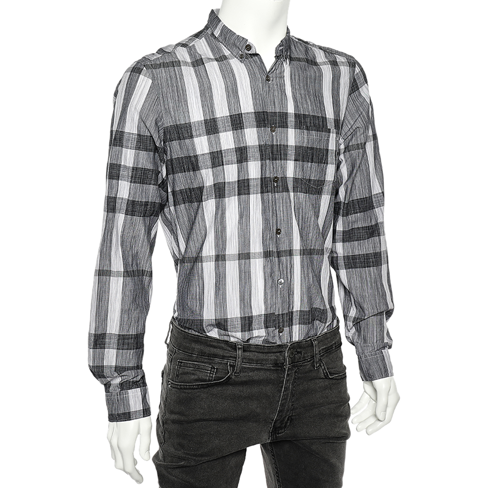 

Burberry Brit Grey Checked Cotton Poplin Long Sleeve Shirt