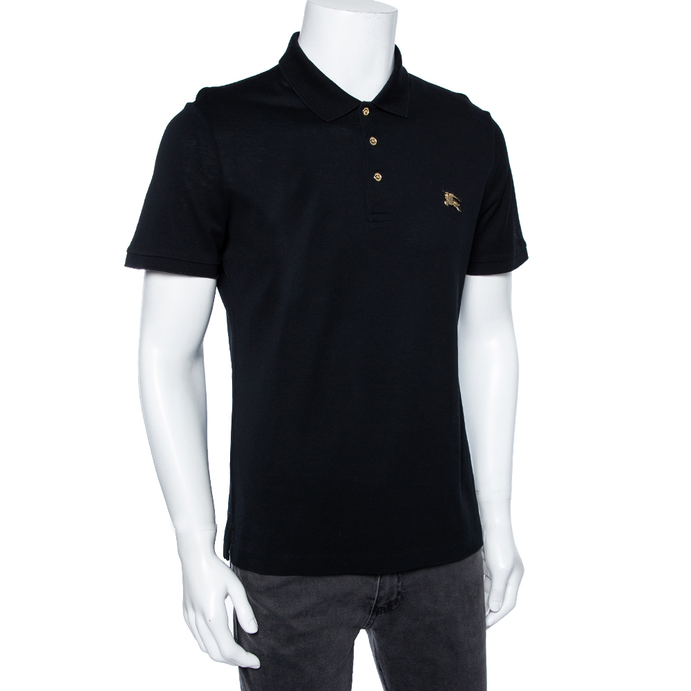 

Burberry Black Cotton Pique Talsworth Short Sleeve Polo T-Shirt