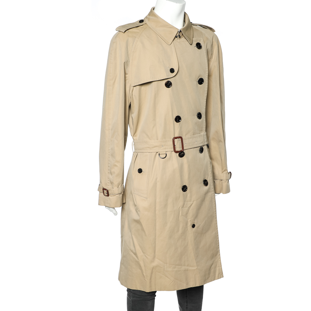 

Burberry Beige Cotton Gabardine Long Trench Coat