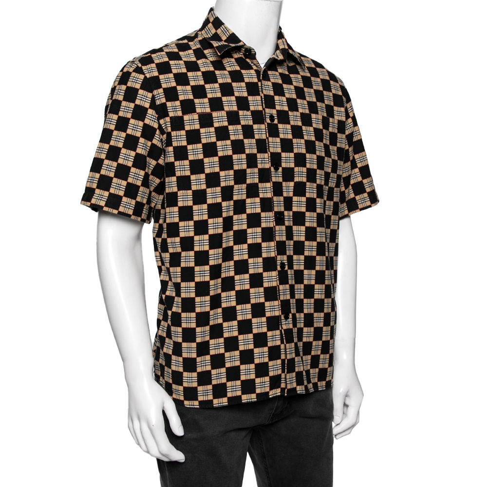 

Burberry Black and Beige Trulo Check Cotton Shirt