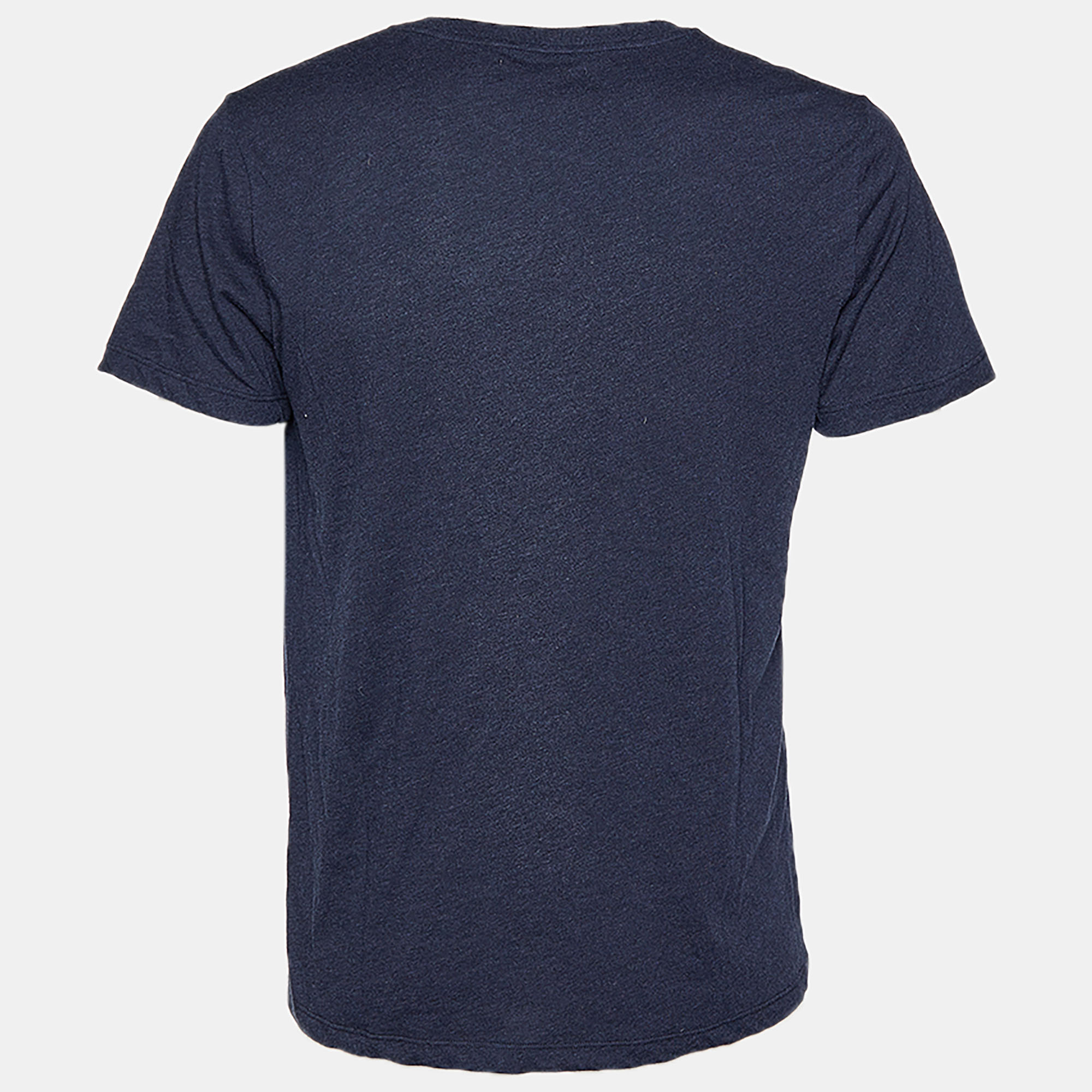 

Burberry Navy Blue Logo Printed Crew Neck T-Shirt