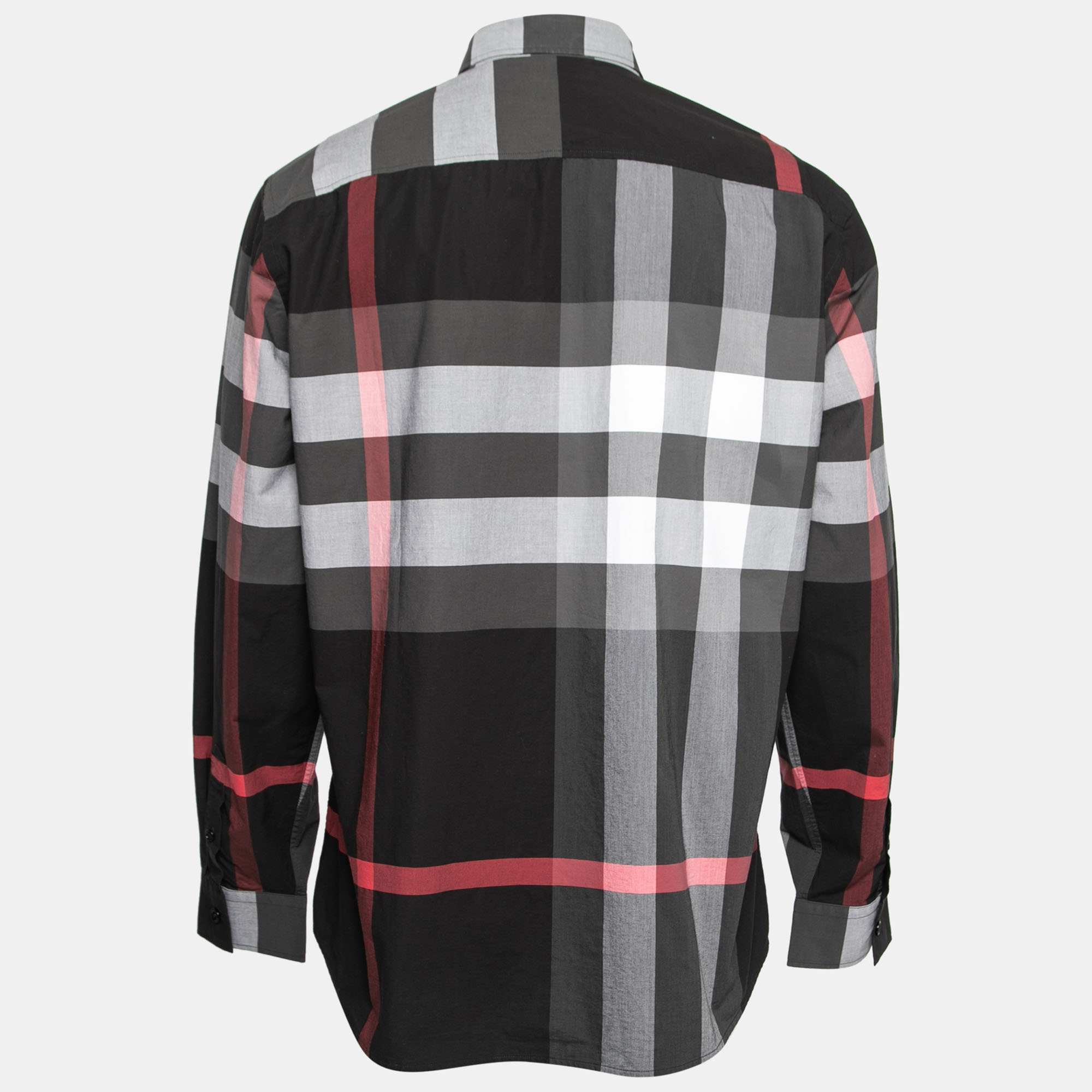 

Burberry Black Checked Cotton Button Front Shirt