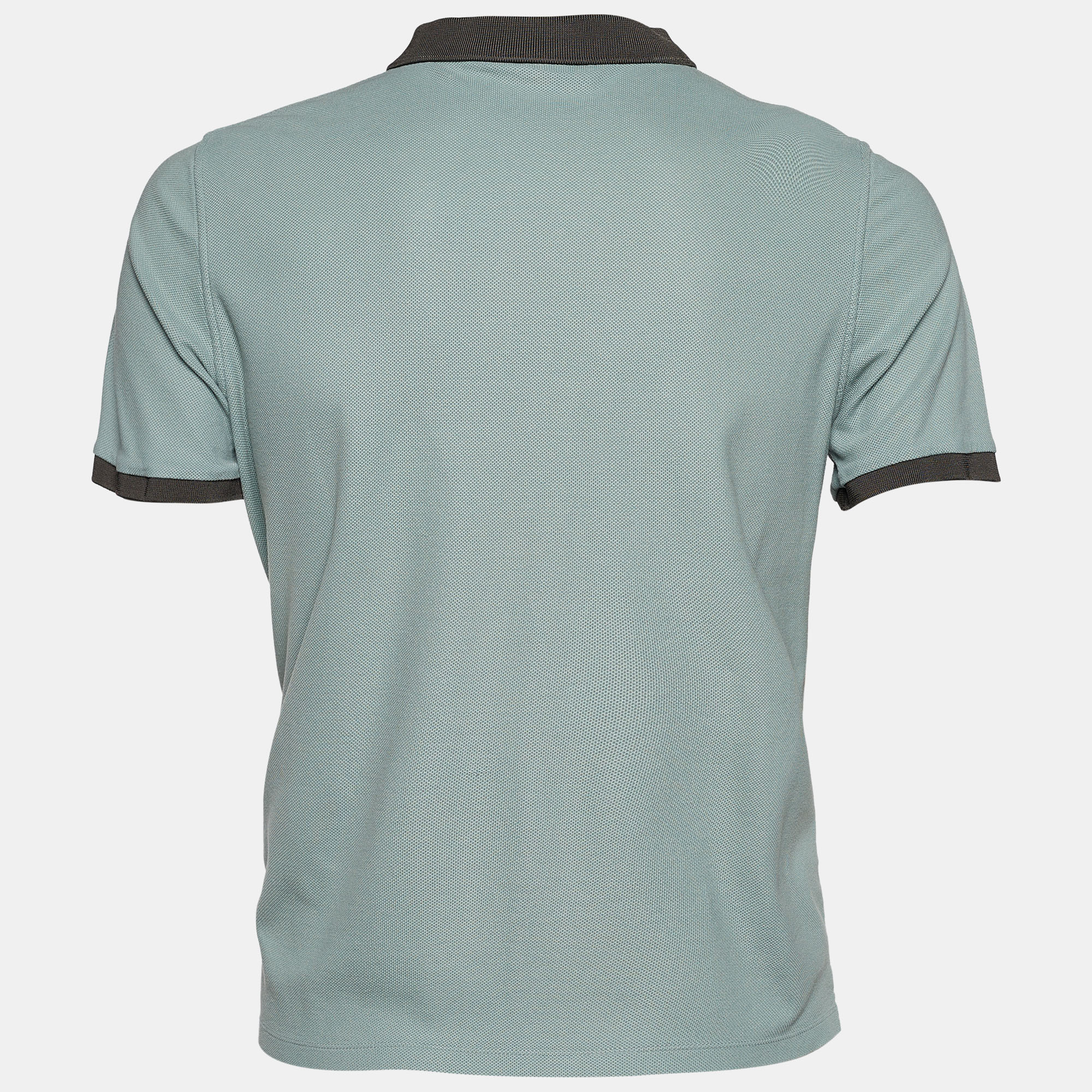 

Burberry Sage Green Cotton Pique Polo T-Shirt