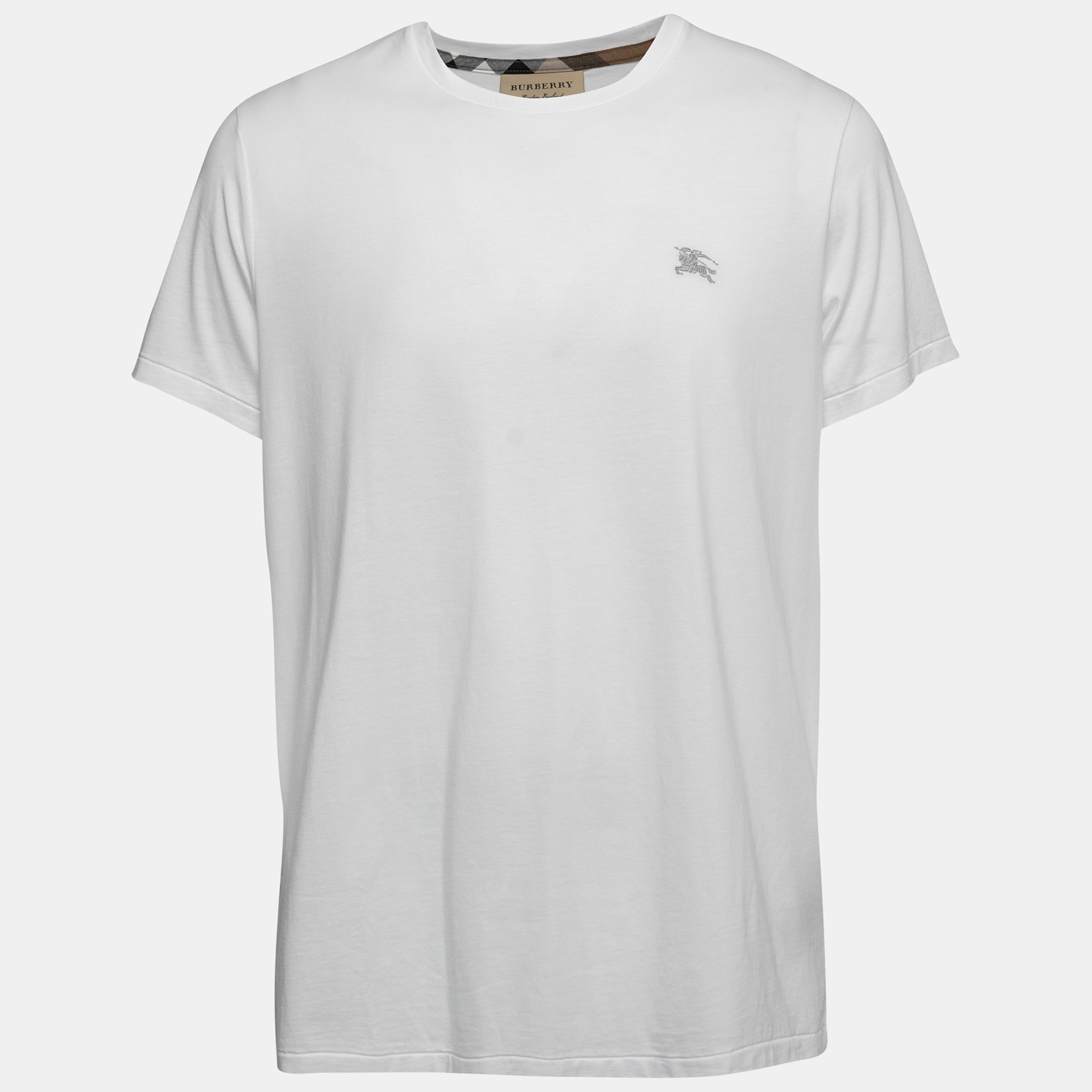 Pre-owned Burberry White Cotton Crewneck T-shirt Xl