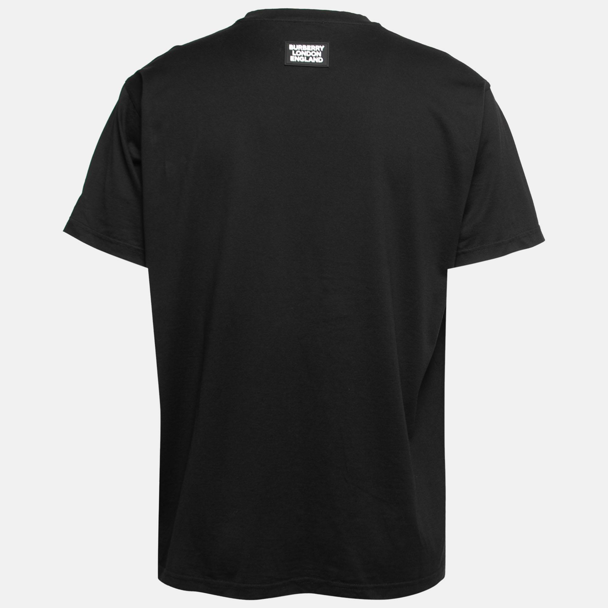 

Burberry Black Cotton Printed Short Sleeve T-Shirt