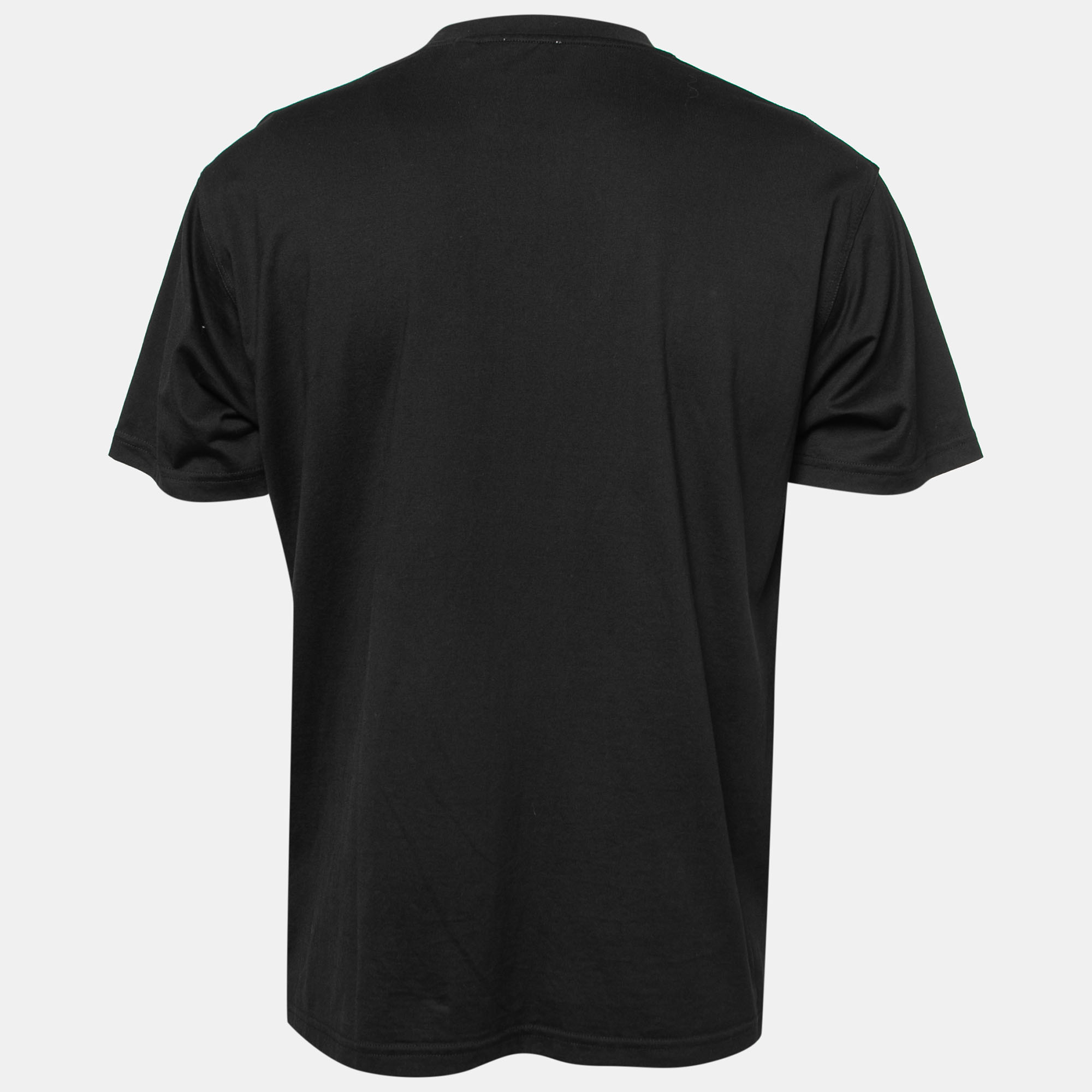 

Burberry Black Cotton Logo Embroidered Short Sleeve T-Shirt