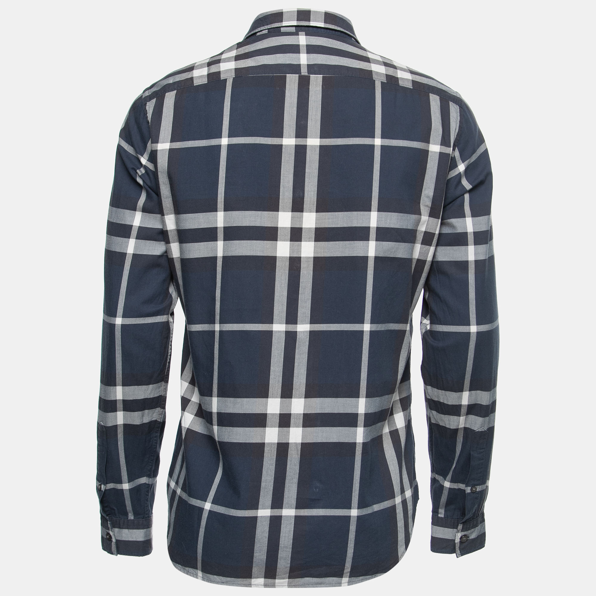 

Burberry Blue Checked Cotton Button Down Shirt