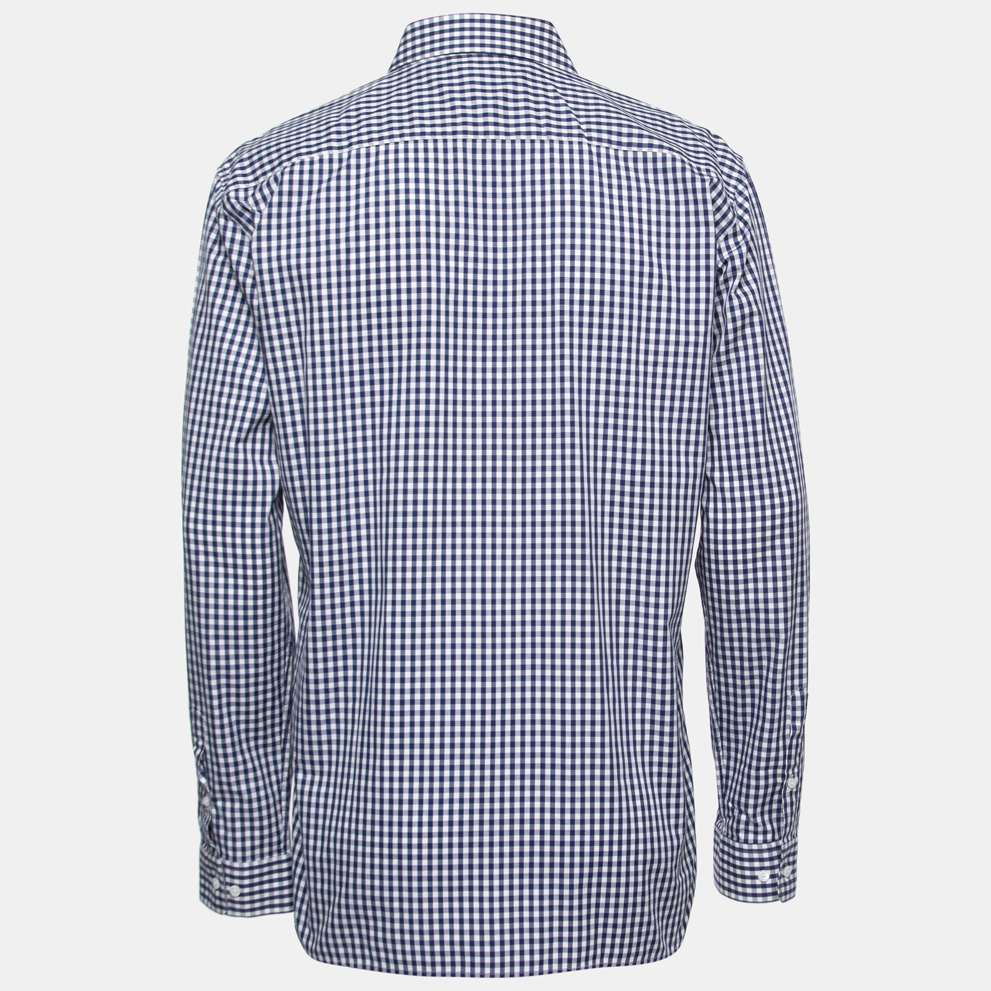 

Burberry Blue Checked Cotton Button Front Shirt