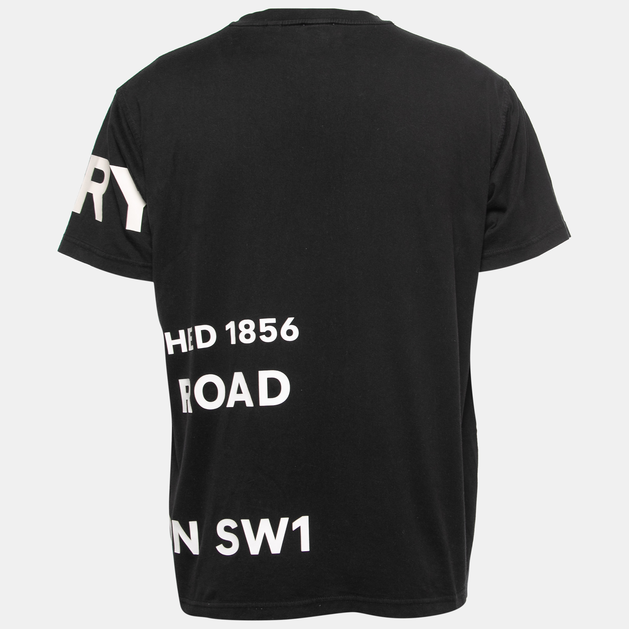 

Burberry Black Logo Printed Crew Neck T Shirt