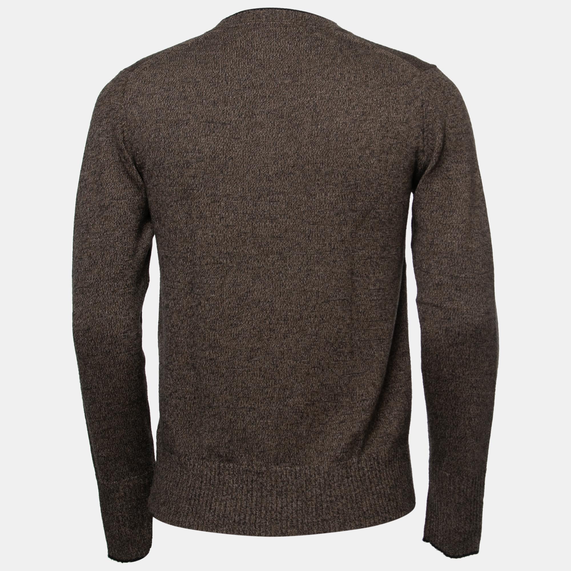 

Burberry Brown Wool & Cashmere Knit V-Neck Sweater