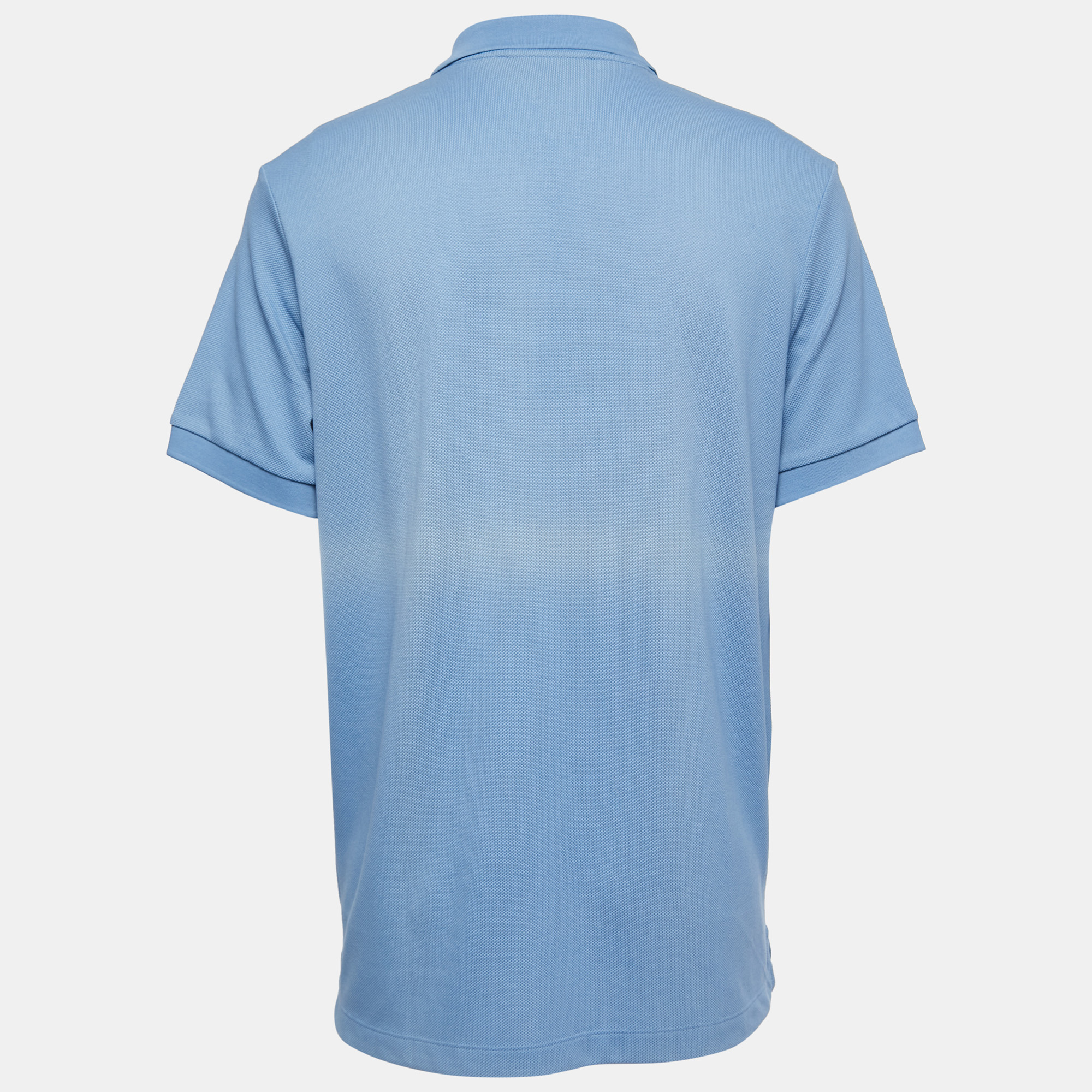 

Burberry Blue Cotton Pique Short Sleeve Polo T-Shirt