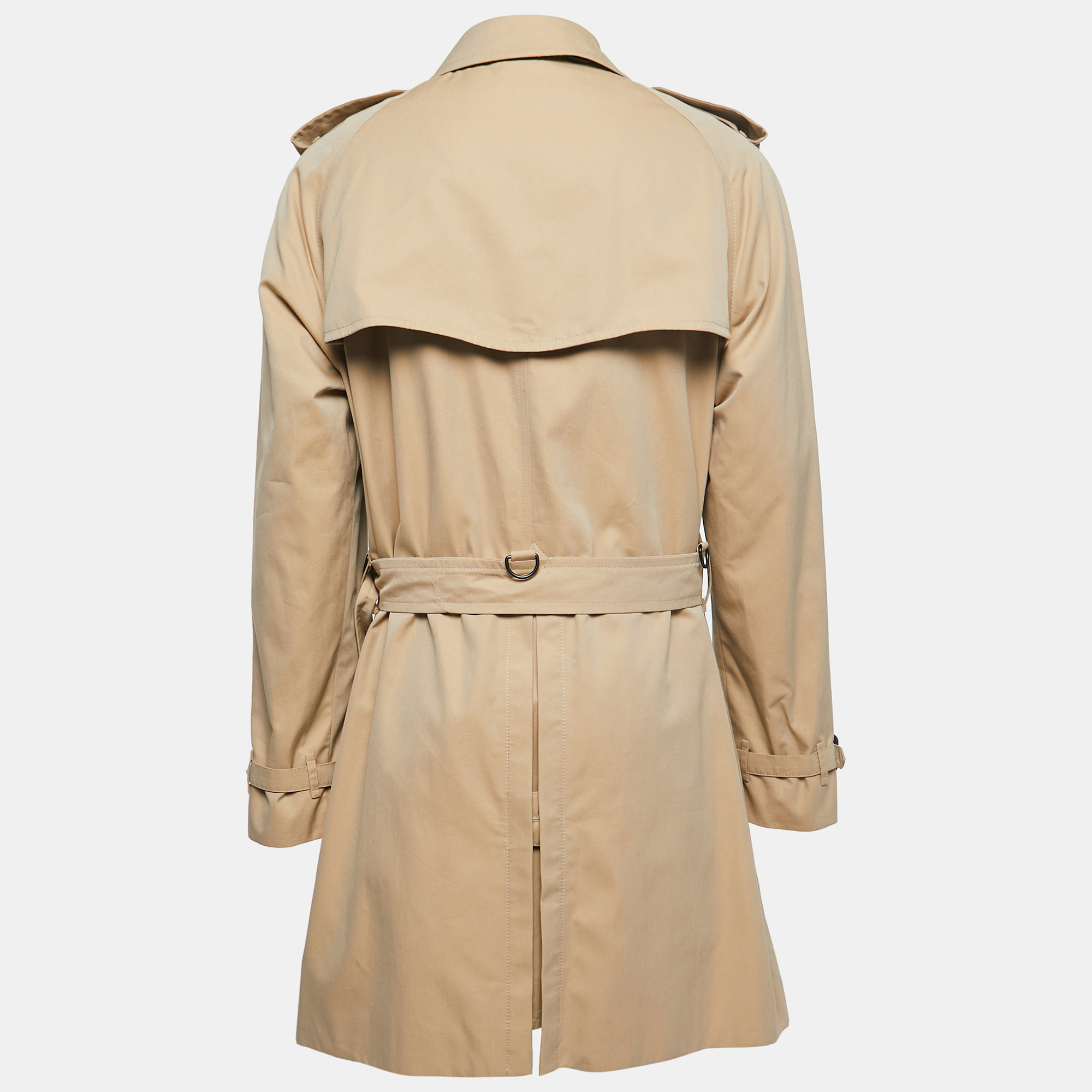 

Burberry Beige Cotton Gabardine Belted Trench Coat 3XL