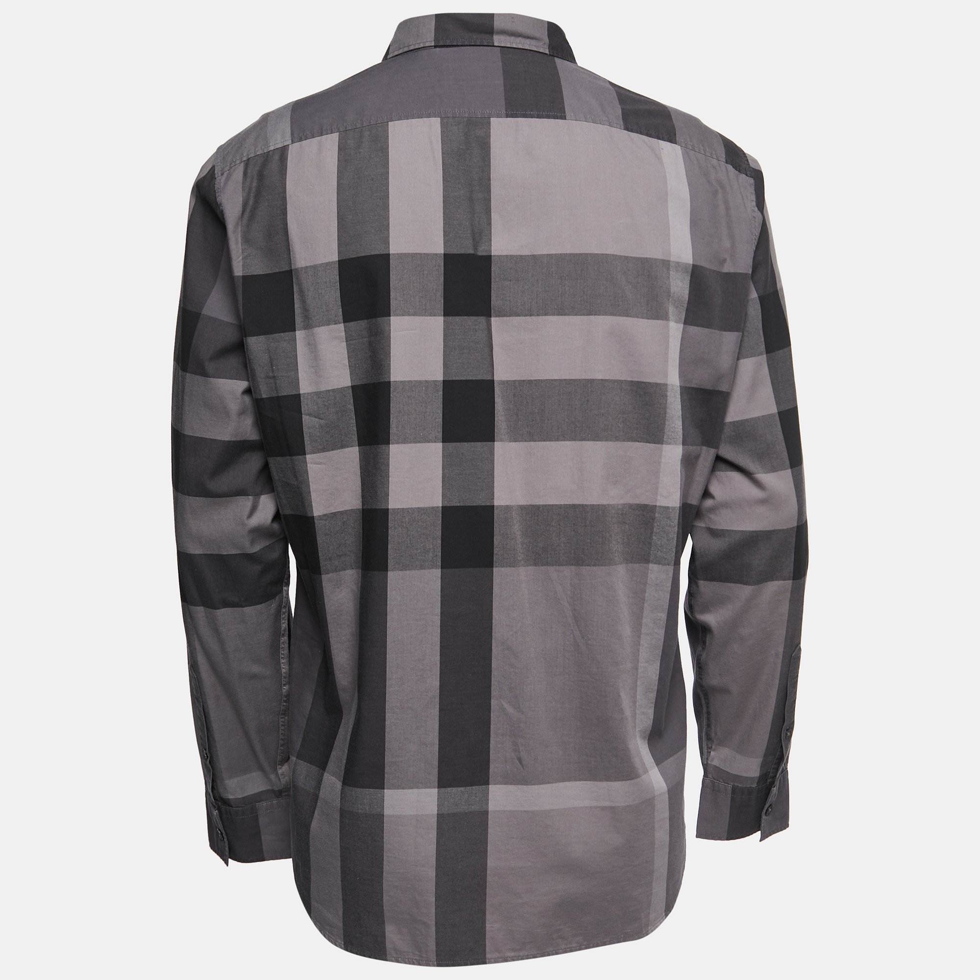 

Burberry Grey Checked Cotton Full Sleeve Shirt