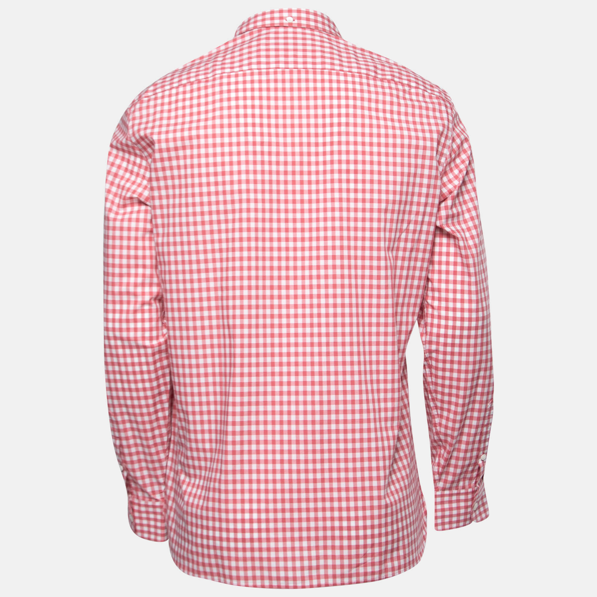 

Burberry Red Checked Cotton Full Sleeve Shirt
