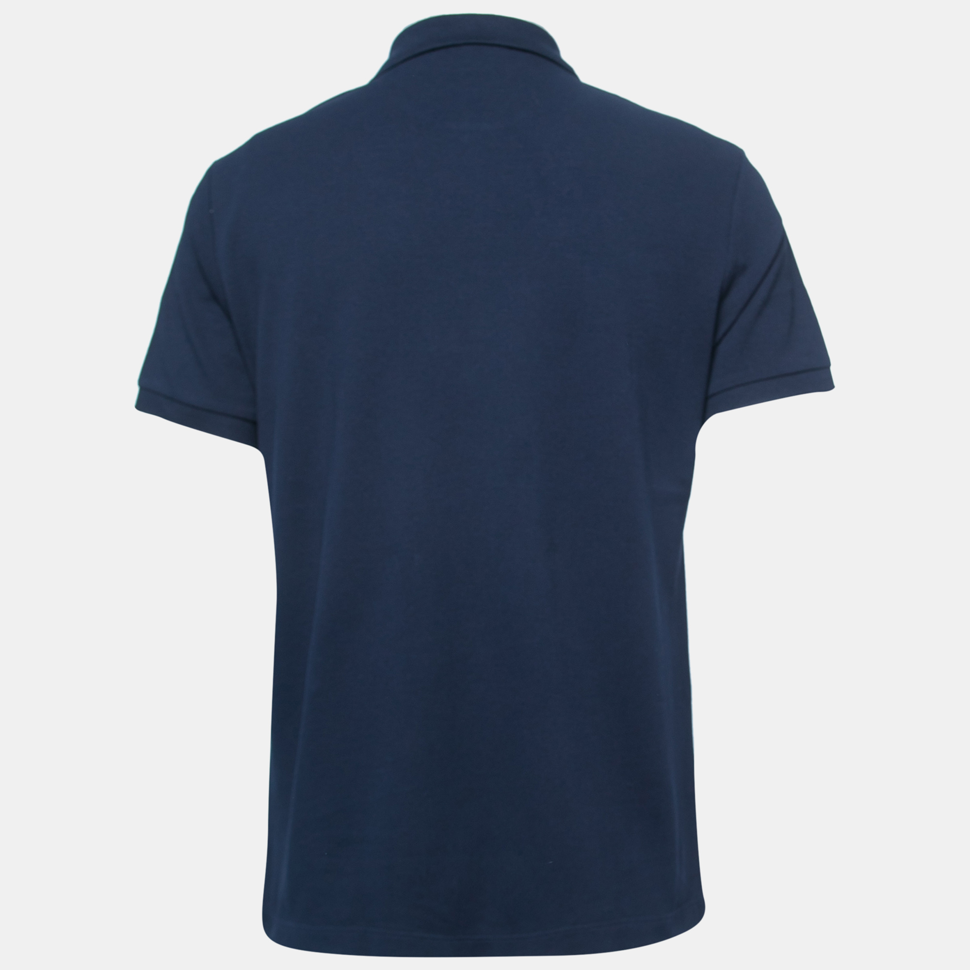 

Burberry Navy Blue Cotton Pique Polo T-Shirt