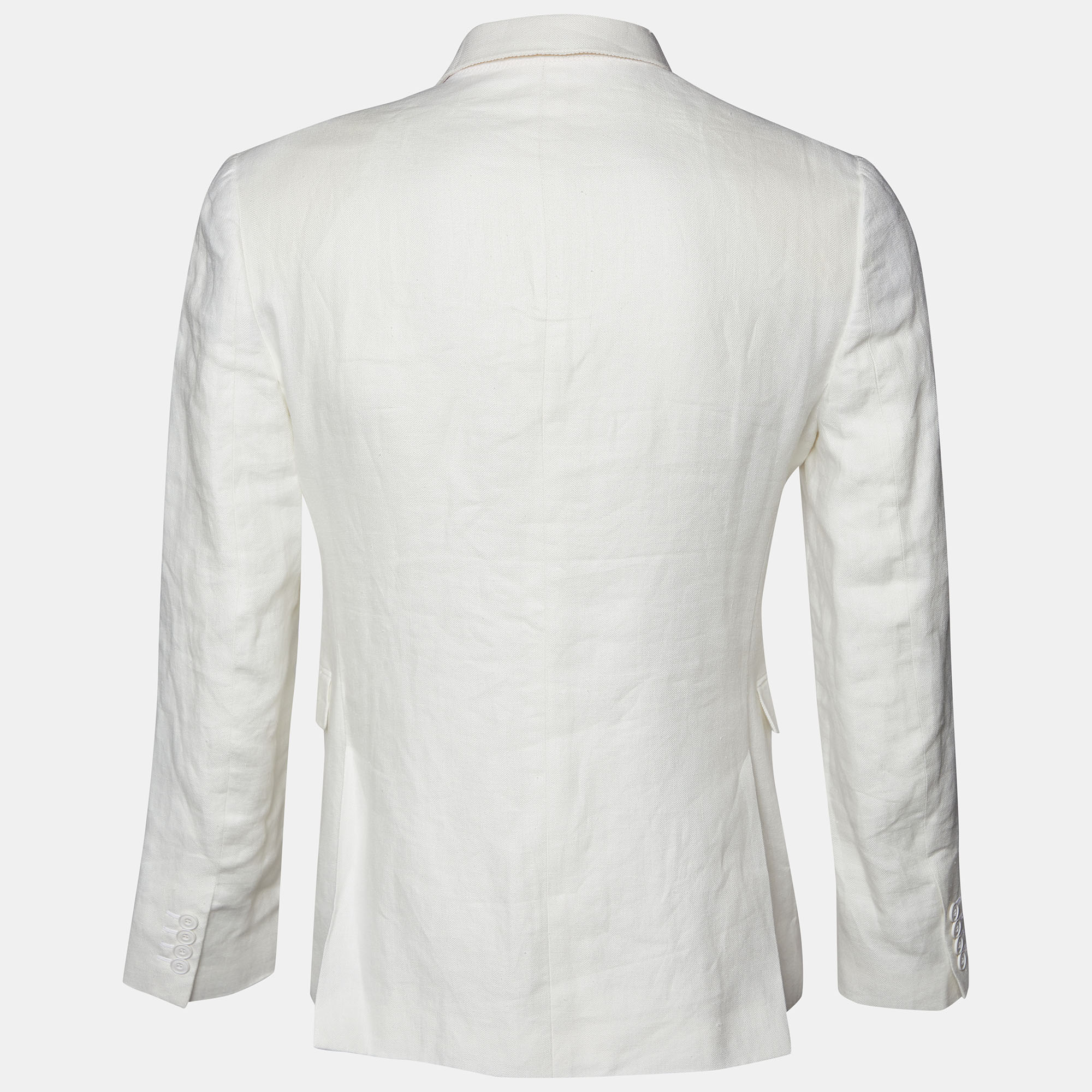 

Burberry White Linen Double Breasted Blazer
