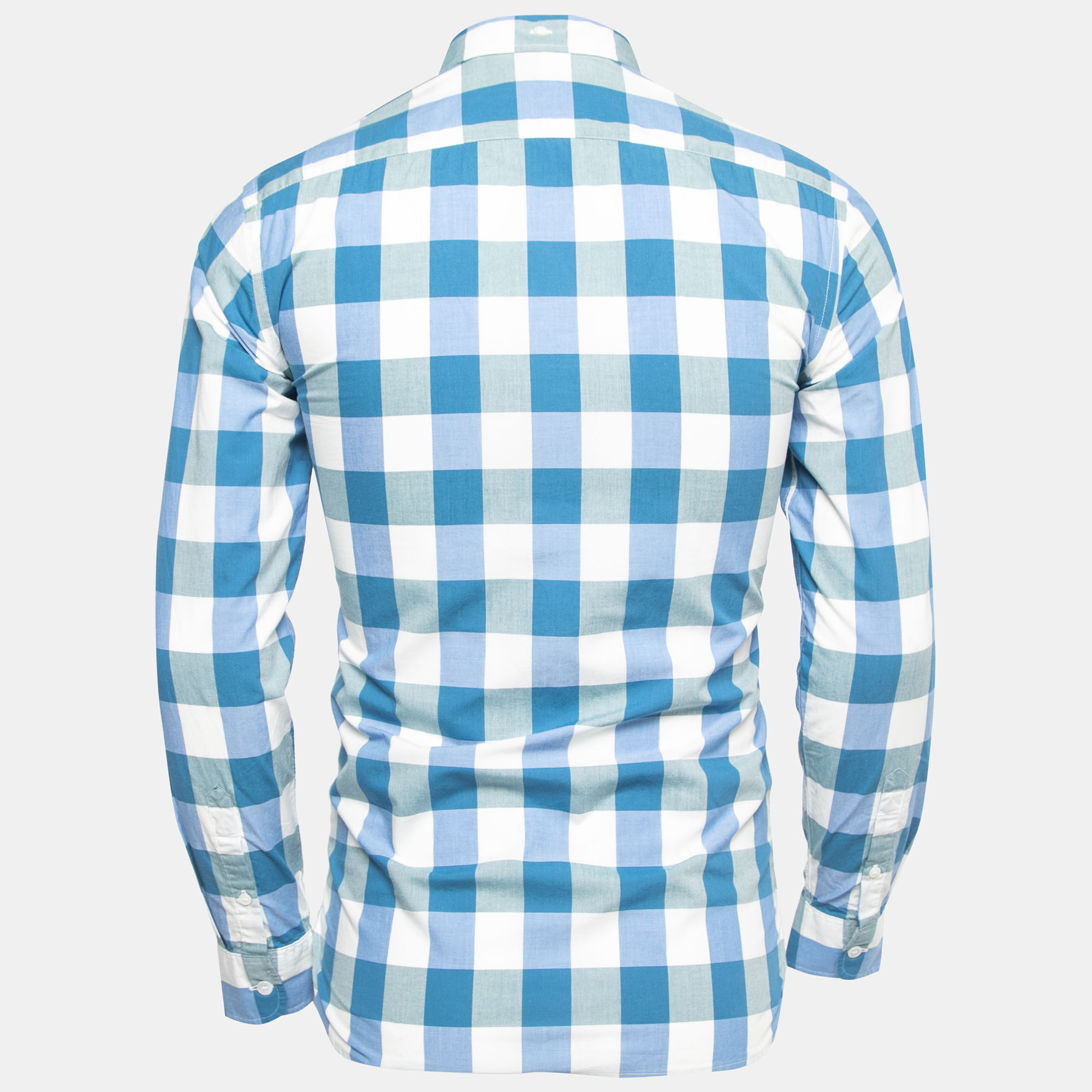 

Burberry Blue Reydon Checked Cotton Button Front Full Sleeve Shirt