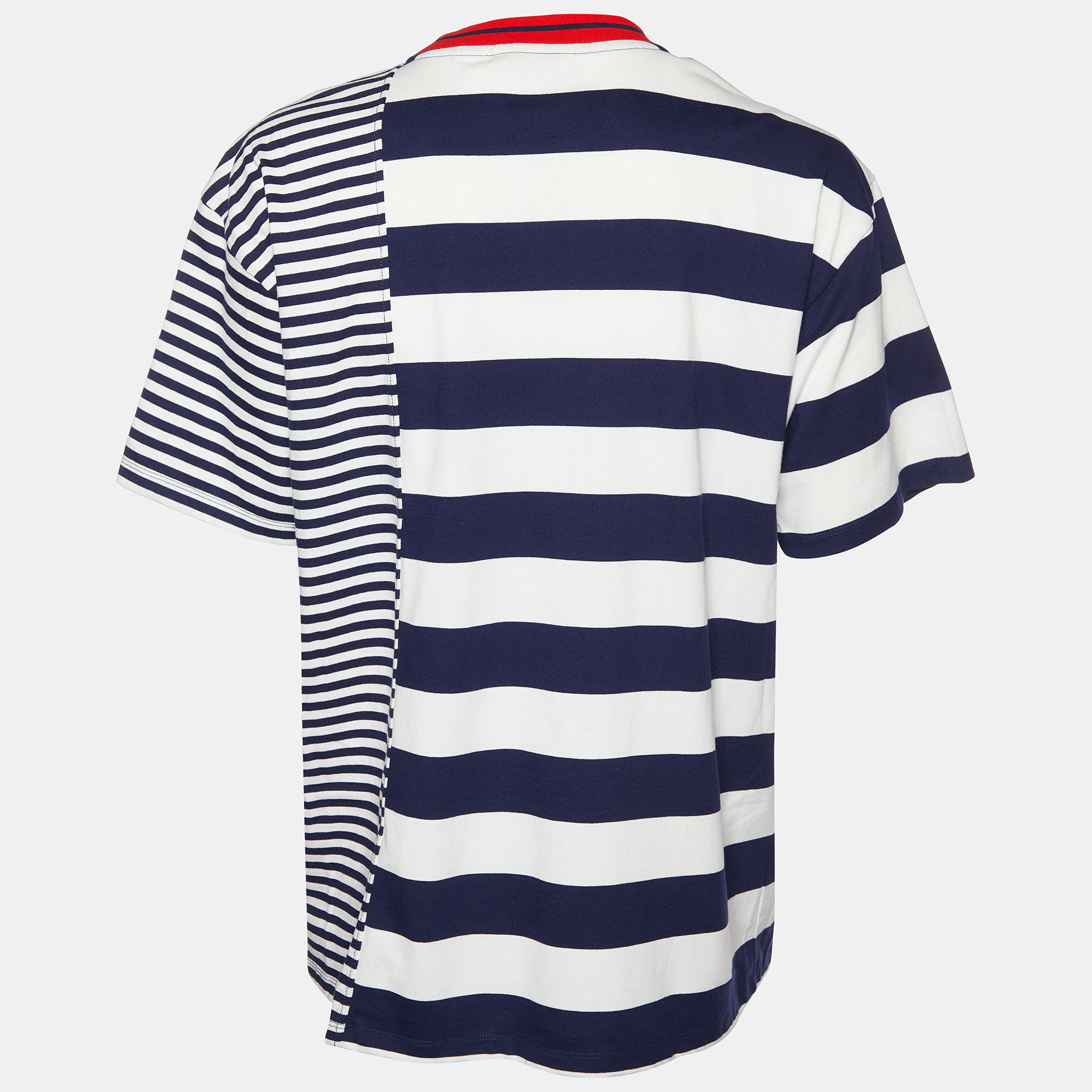 

Burberry Blue Striped Cotton Knit Crewneck T-Shirt