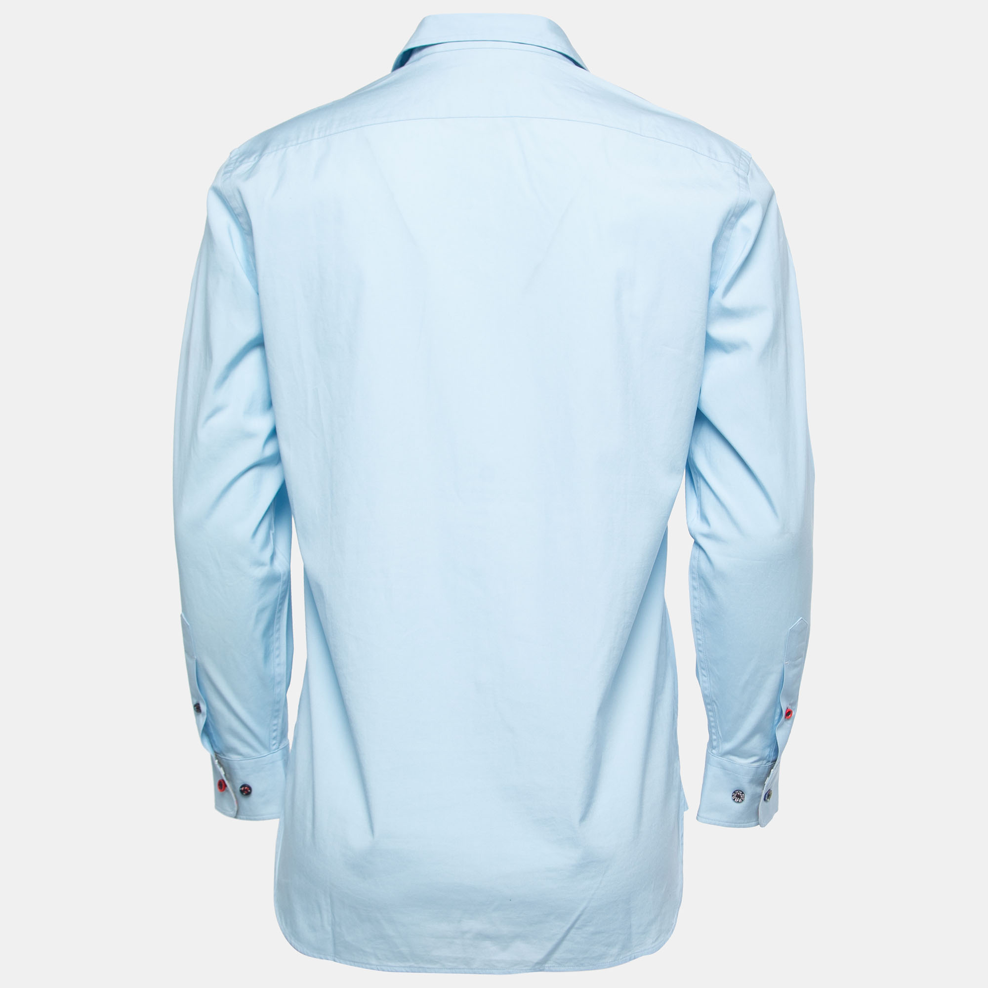 

Burberry Blue Cotton Button Front Full Sleeve Shirt