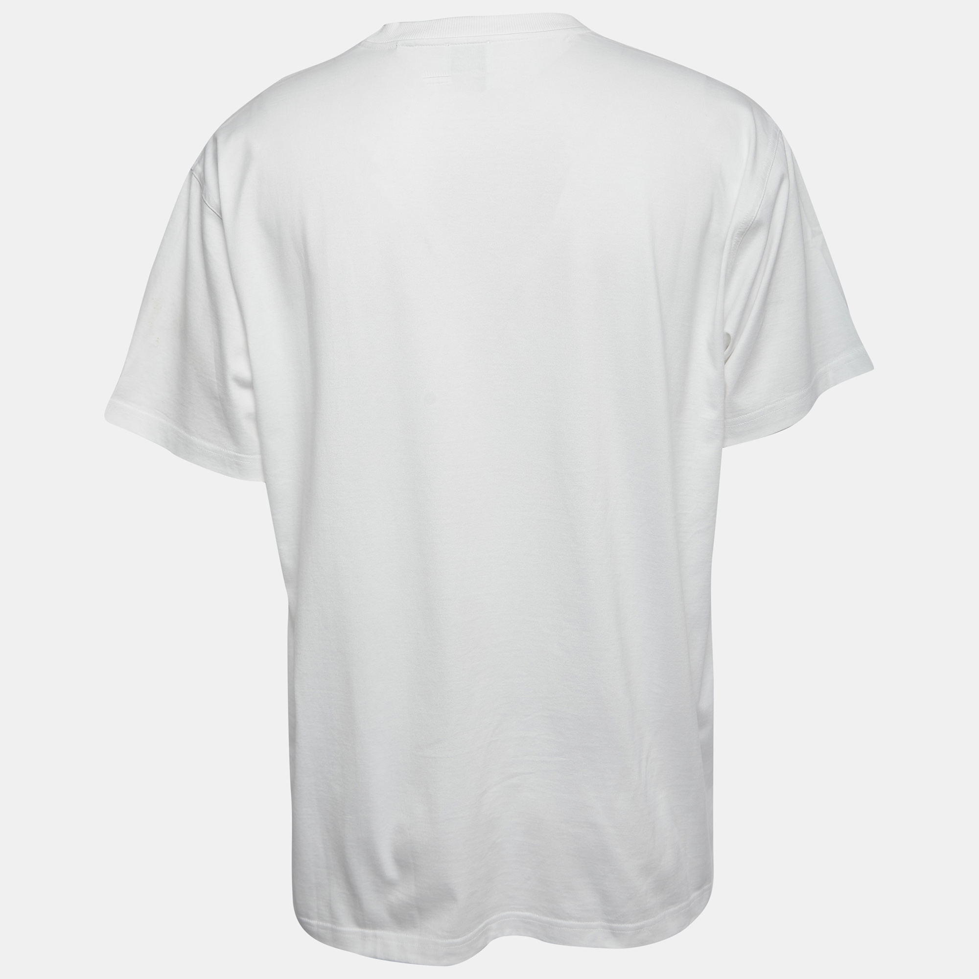 

Burberry White Cotton Logo Applique T-Shirt
