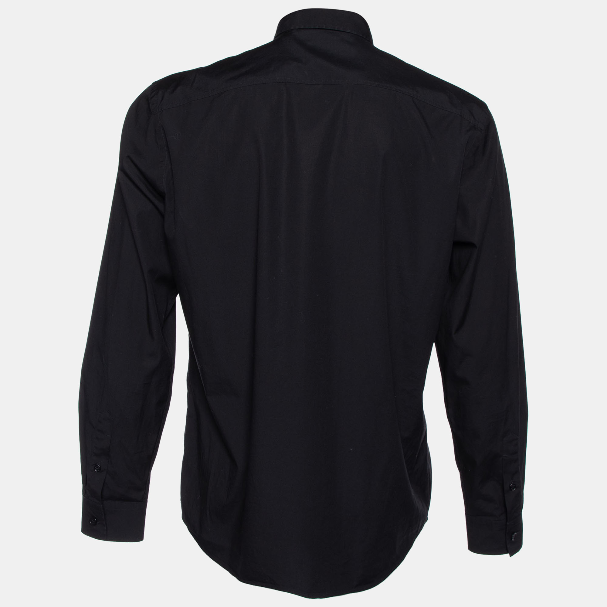 

Burberry Black Logo Pocket Detail Cotton Button Front Shirt