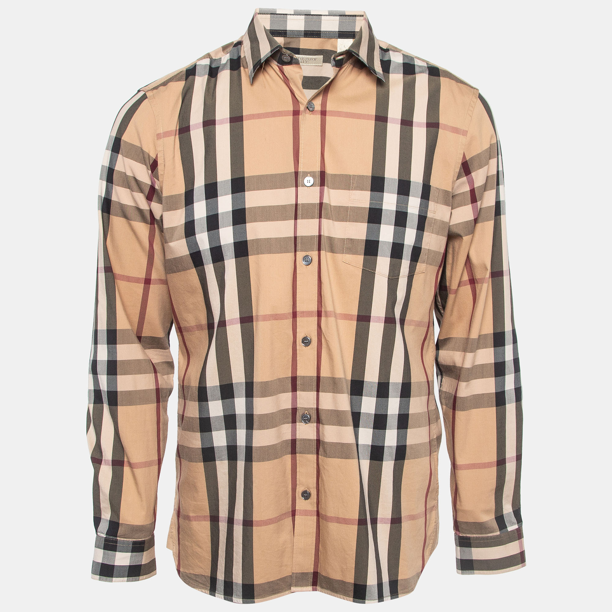 

Burberry Brown Checked Cotton Long Sleeve Shirt