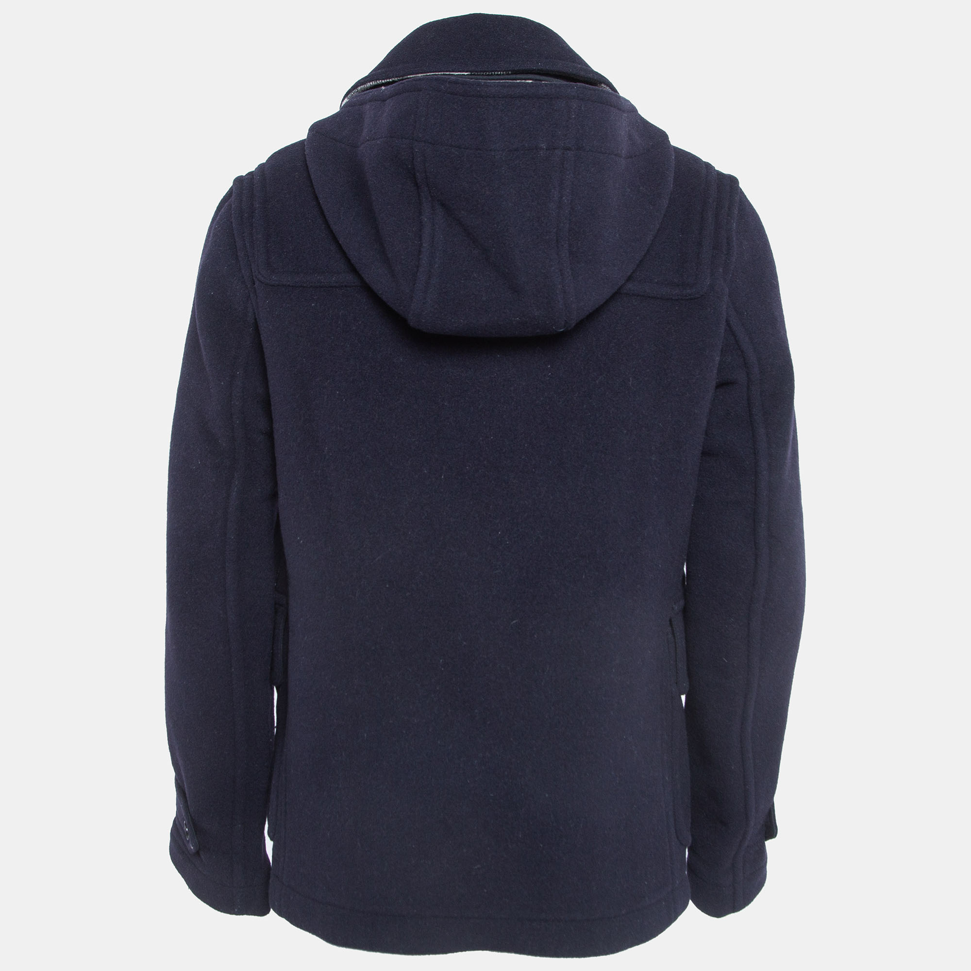 

Burberry Navy Blue Wool Plymouth Duffle Coat