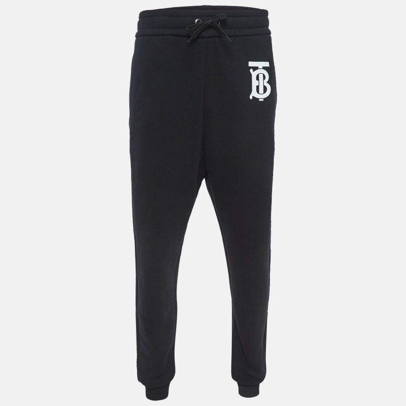 

Burberry Black Printed Cotton Knit Joggers