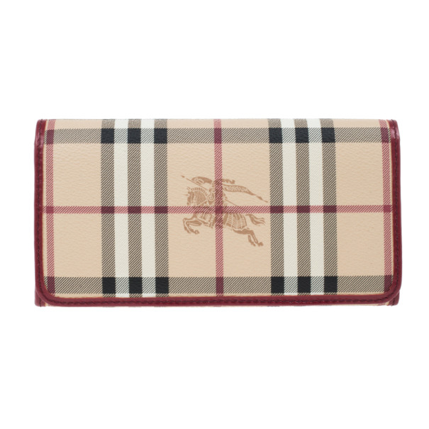 مملوكة مسبقًا Burberry Haymarket Check Continental Wallet