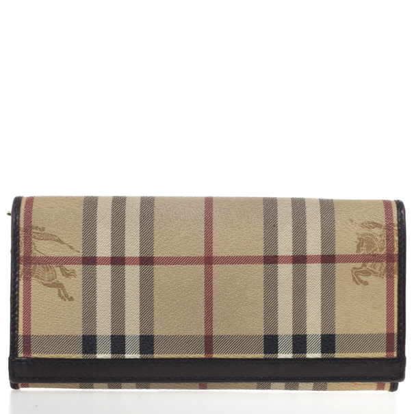 Pre Owned Burberry 'Haymarket Check' Continental Flap Wallet
