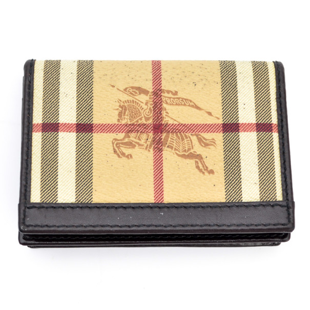 Pre Owned Burberry Haymarket Check Cardholder