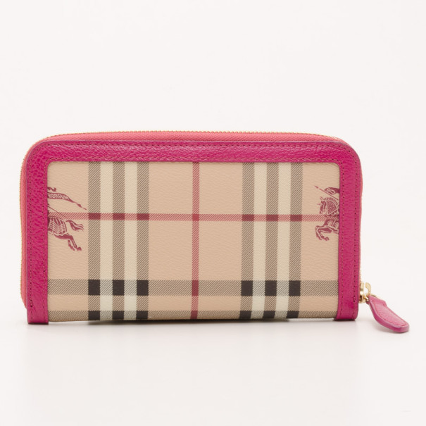 burberry haymarket zip around wallet