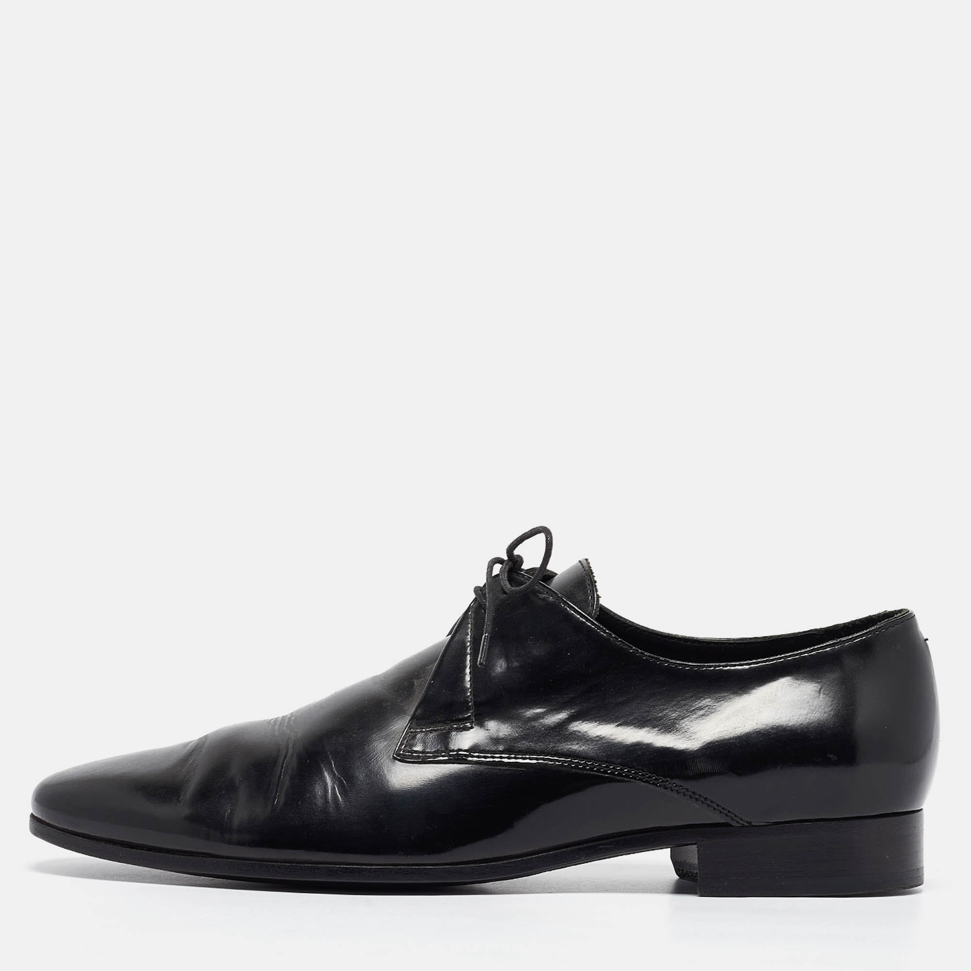

Burberry Black Leather Lace Up Oxfords Size