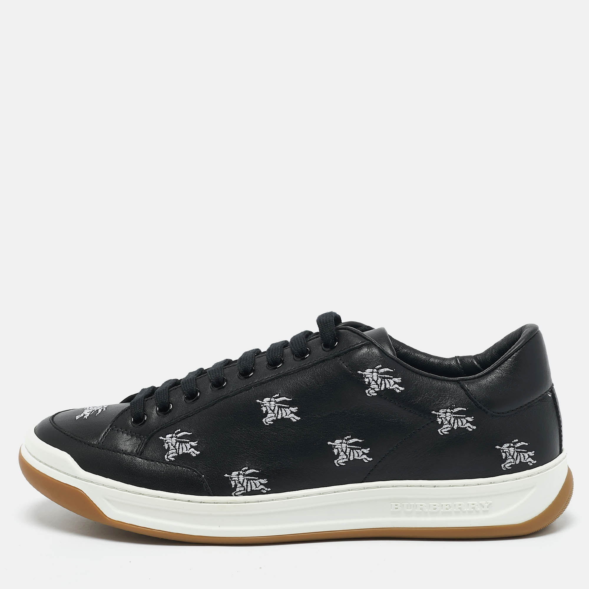 

Burberry Black Leather Timsbury Low Top Sneakers Size