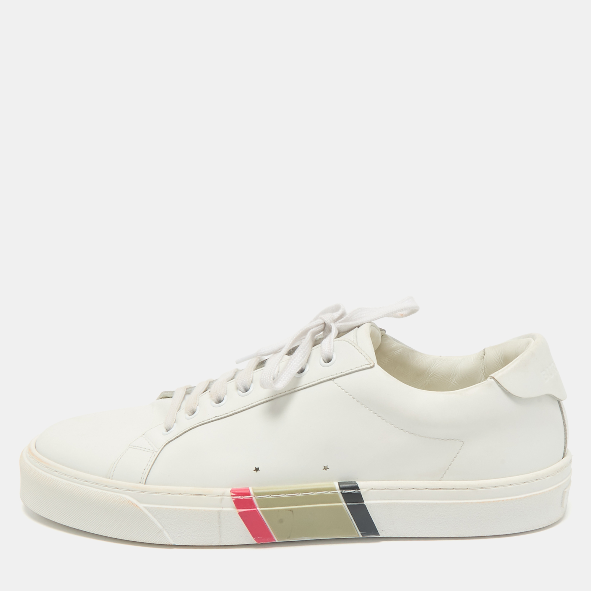 

Burberry White Leather Low Top Sneakers Size