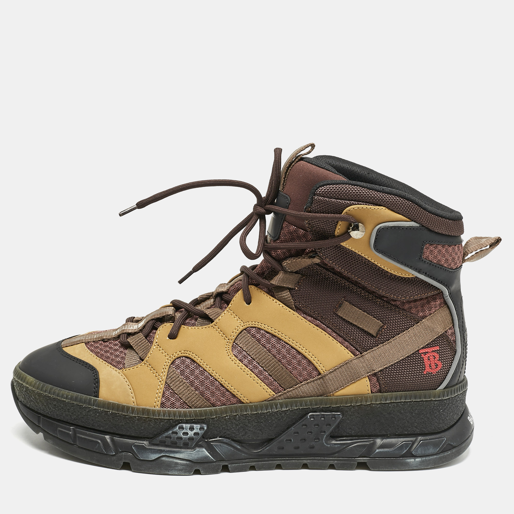 

Burberry Multicolor Mesh and Nubuck Leather Union Boots Size
