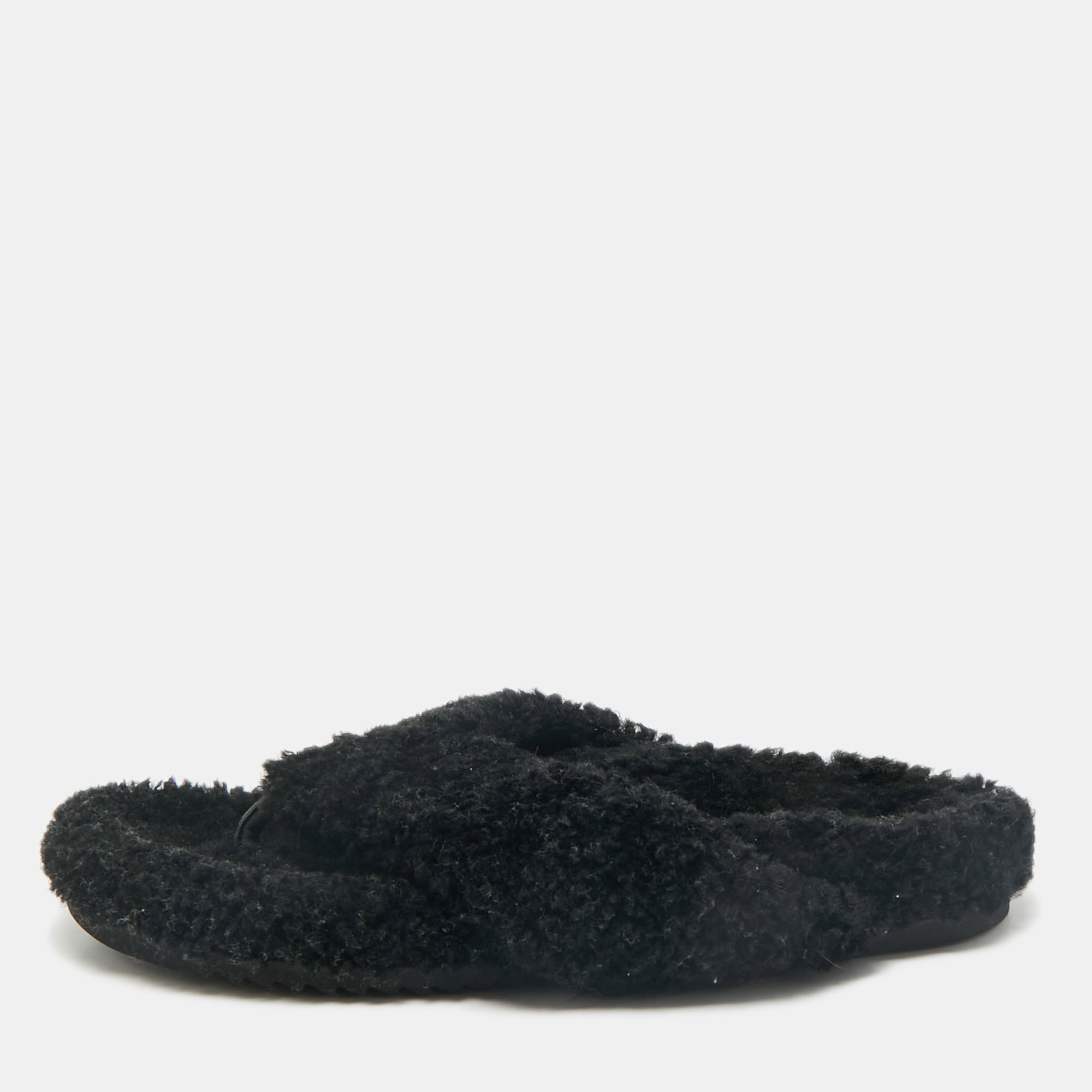 

Burberry Black Shearling Furnival Flats Size
