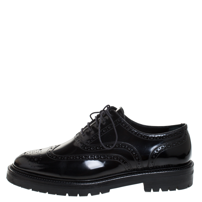 

Burberry Black Brogue Leather Dugmar Lace Up Oxfords Size