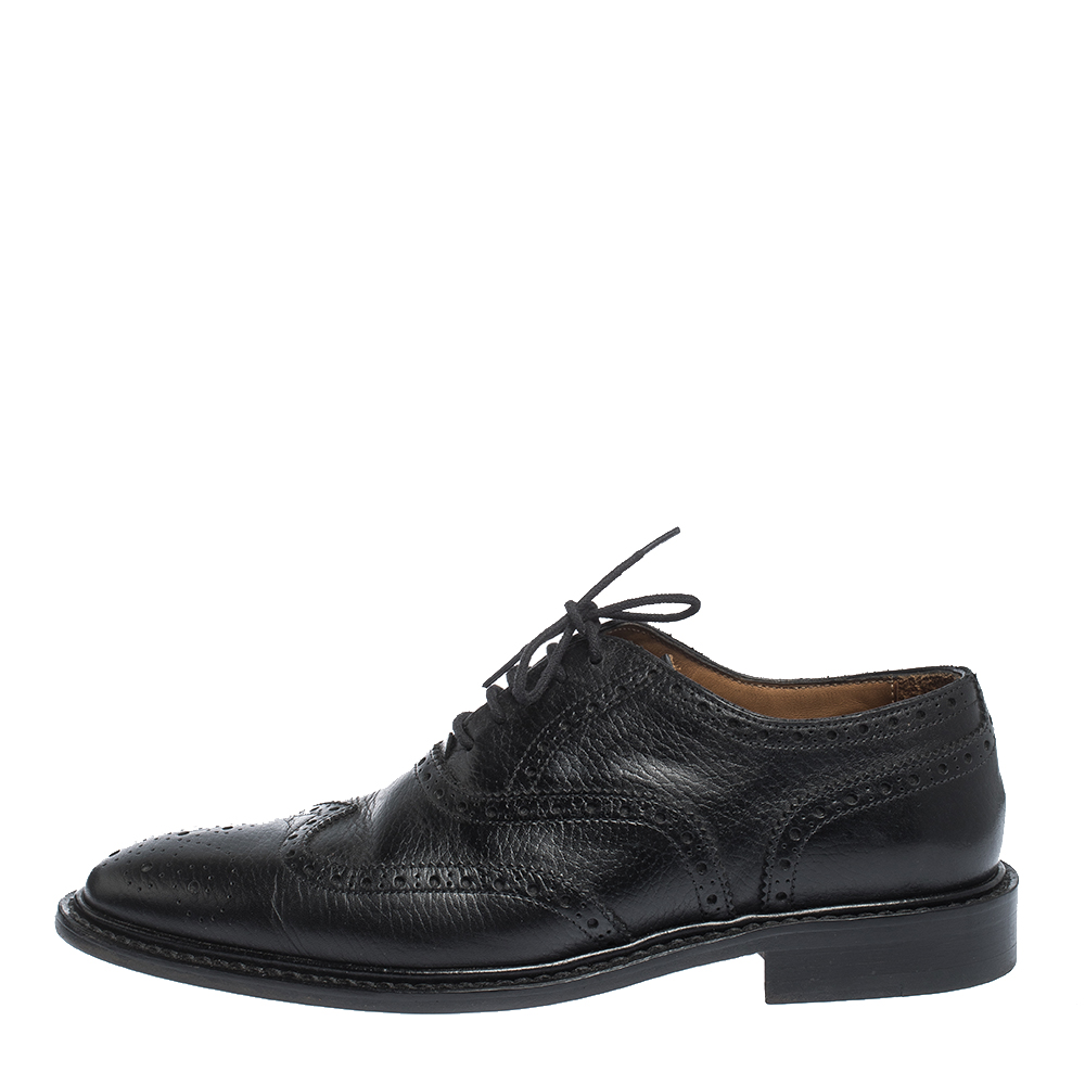 

Burberry Black Brogue Leather Rayford Wingtip Derby Size