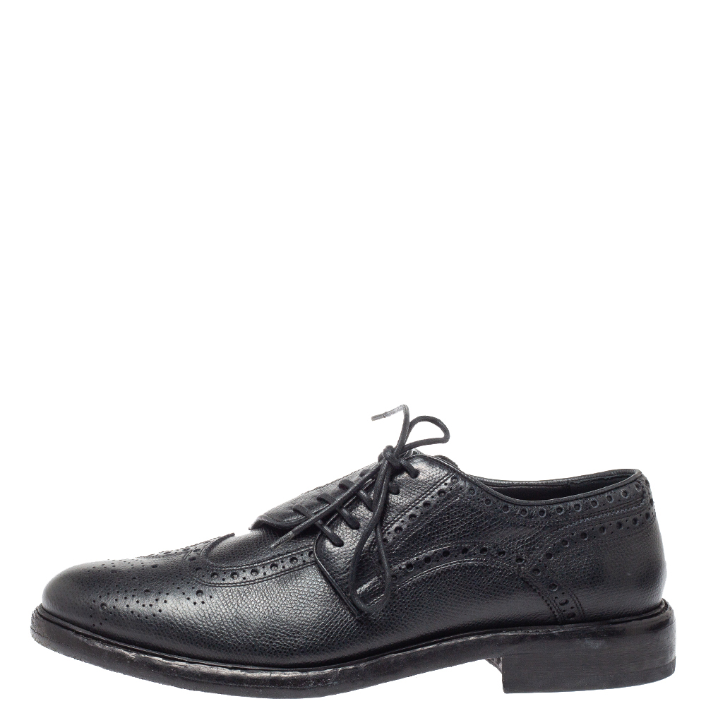 

Burberry Black Leather Rayford Asymmetric Brogues Size