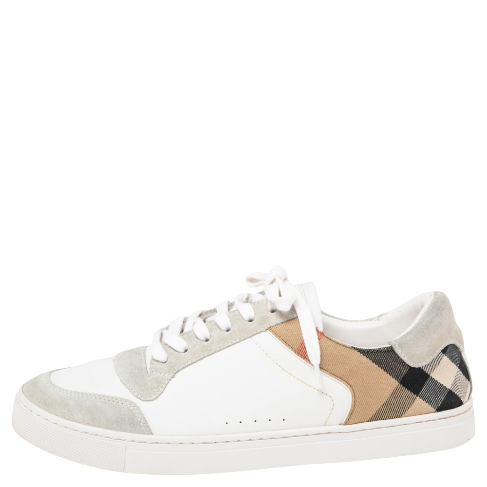 

Burberry Multicolor House Check Canvas, Leather, And Suede Trainer Sneakers Size