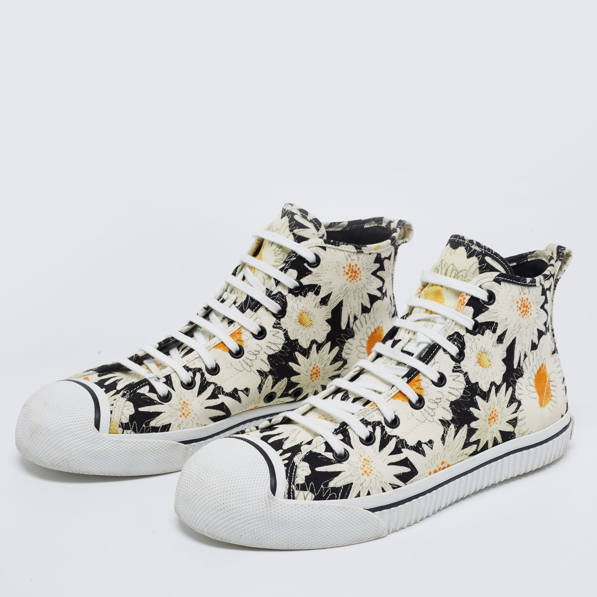 

Burberry Multicolor Floral Print Canvas Kingly High Top Sneakers Size